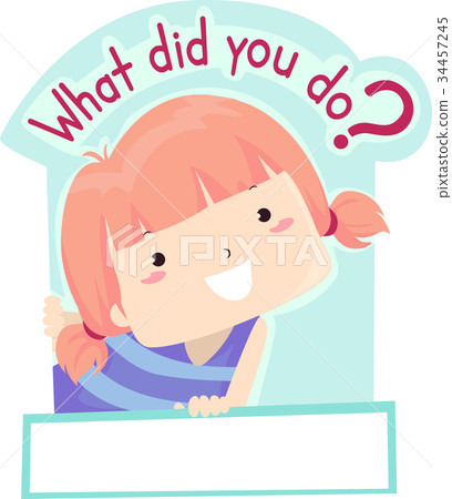 Kid Girl What Did You Do Text Box - Stock Illustration [34457245] - PIXTA