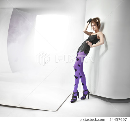 Fashion style portrait of a stylish girl 34457697