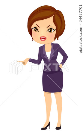 Girl Business Angry Point Illustration Girl Business Angry Point Illustration 34457701