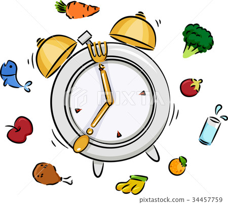 Meal Time Clock Illustration Stock Illustration