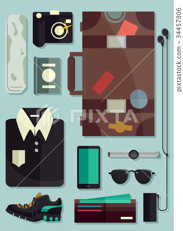 Men Travel Elements Illustration Men Travel Elements Illustration 34457806