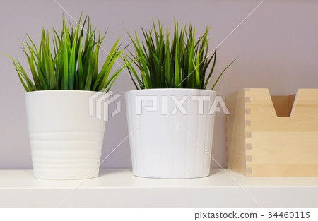 Green Artificial Plants with Wooden Storage Green Artificial Plants with Wooden Storage 34460115