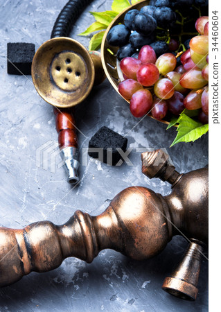 Arabic smoking hookah with grapes 34460604