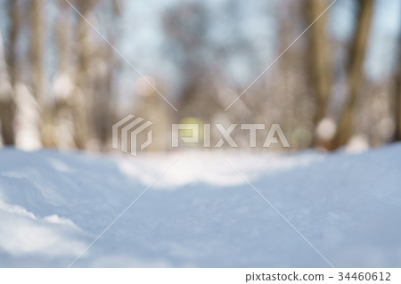trodden town path in snow in the morning after trodden town path in snow in the morning after 34460612