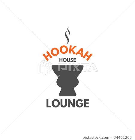 Hookah relax label, badge. Vintage shisha logo Hookah relax label, badge. Vintage shisha logo 34461203