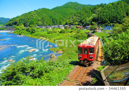 Nagara River Railway which runs along Nagara River Nagara River Railway which runs along Nagara River 34461395