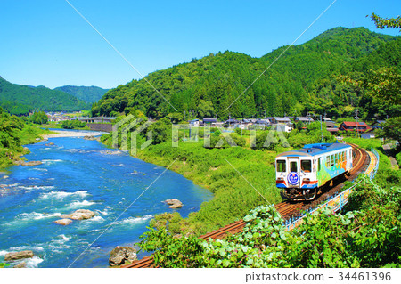 沿著Nagara河運行的Nagara河鐵路 沿著Nagara河運行的Nagara河鐵路 34461396
