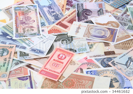 different world banknotes background different world banknotes background 34461682