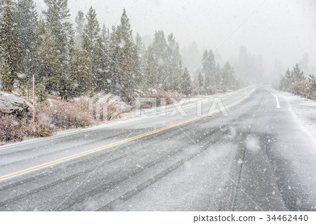 Snowstorm beginning in Yosemite National Park Snowstorm beginning in Yosemite National Park 34462440