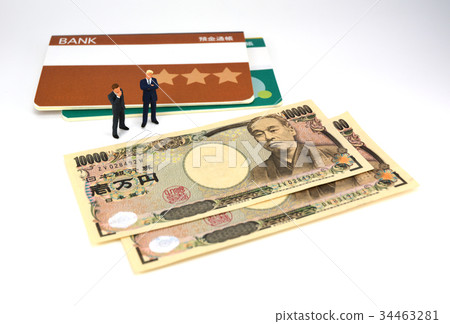 Passbook and money 34463281