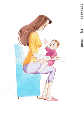 Watercolor drawing of cute smiling little baby boy Watercolor drawing of cute smiling little baby boy 34464583