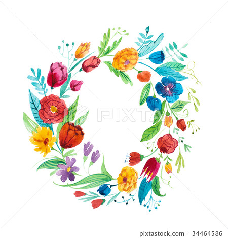 Aquarelle drawing of bright rustic coronet of Aquarelle drawing of bright rustic coronet of 34464586