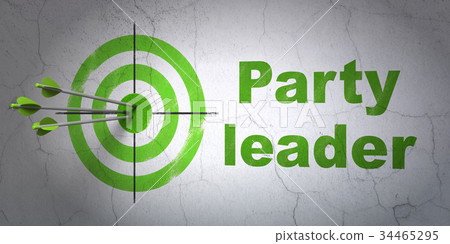 Politics concept: target and Party Leader on wall Politics concept: target and Party Leader on wall 34465295