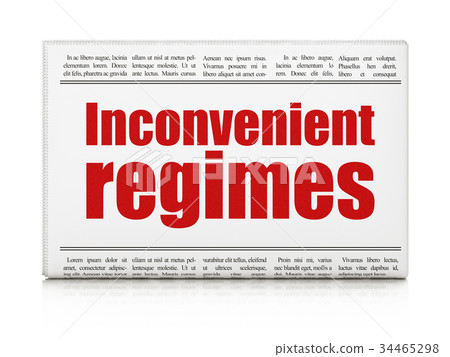 Political concept: newspaper headline Inconvenient Political concept: newspaper headline Inconvenient 34465298