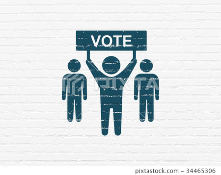 Politics concept: Election Campaign on wall Politics concept: Election Campaign on wall 34465306