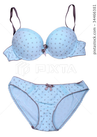 blue cotton womens underwear on white background blue cotton womens underwear on white background 34466381