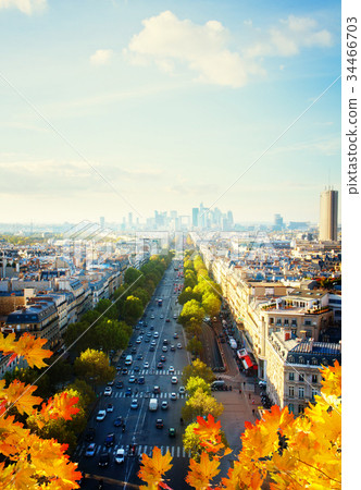 skyline of Paris and La Defense district , France skyline of Paris and La Defense district , France 34466703