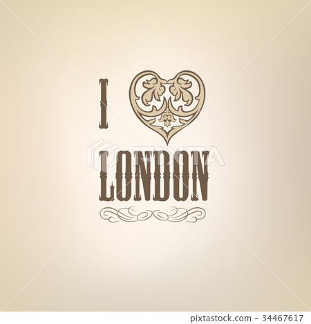 I love London lettering, floral heart Travel sign 34467617