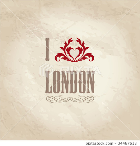 I love London lettering, floral heart Travel sign 34467618