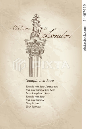 London city background. Admiral Nelson colunm sign London city background. Admiral Nelson colunm sign 34467639