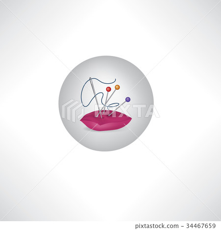 Needle and thread icon. Sewing sign. 34467659