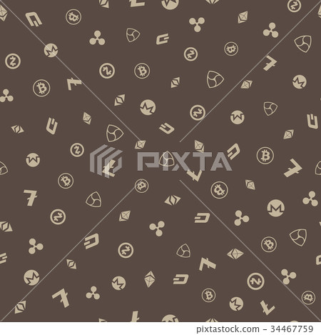 Cryptocurrency Seamless Pattern background. Cryptocurrency Seamless Pattern background. 34467759
