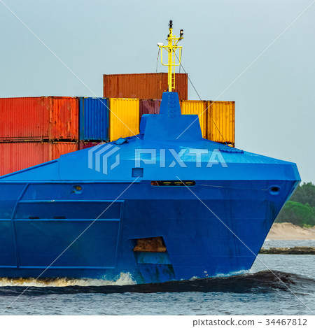 New blue container ship New blue container ship 34467812
