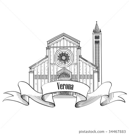 Verona city view. Travel Italy Famous place sign 34467883