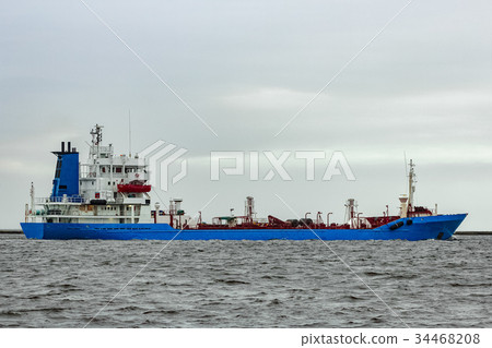 Blue cargo tanker ship Blue cargo tanker ship 34468208