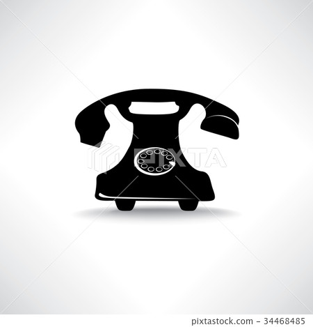 Old phone icon. Retro phone symbol. Handset sign 34468485