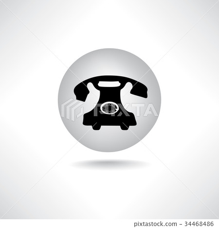 Old phone icon. Retro phone symbol. Handset sign 34468486