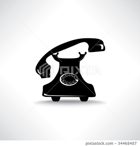 Old phone icon. Retro phone symbol. Handset sign 34468487