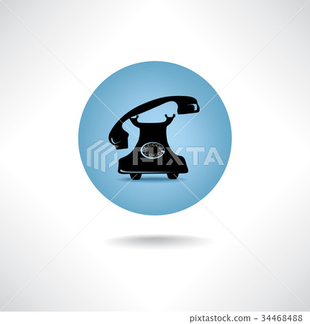 Old phone icon. Retro phone symbol. Handset sign 34468488