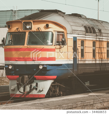 Yellow diesel train Yellow diesel train 34468653