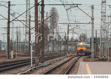 Yellow diesel train 34468668