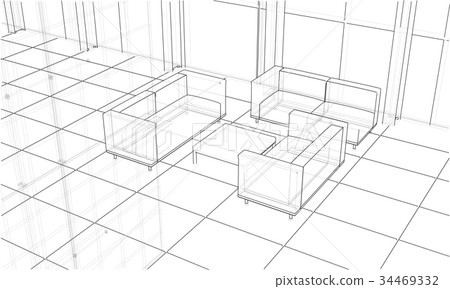 Office interior sketch. Vector Office interior sketch. Vector 34469332
