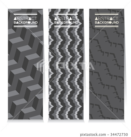 Set Of Three Black Abstract Vertical Banners  34472730