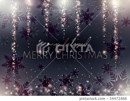 Black Merry Christmas postcard. Gold inscription. Black Merry Christmas postcard. Gold inscription. 34472866