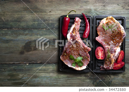 Raw meat, beef steak Raw meat, beef steak 34472880