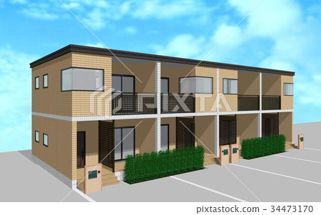 Blue sky and mansion Blue sky and mansion 34473170