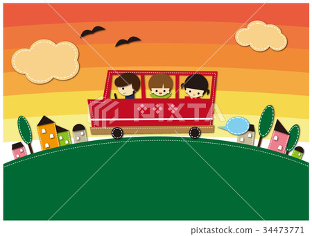 Shuttle bus in the evening 34473771