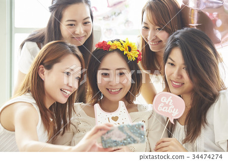Commemorative photo of baby shower 34474274