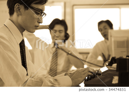 Showa office worker landscape Showa office worker landscape 34474831