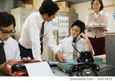 Showa office worker landscape Showa office worker landscape 34474833