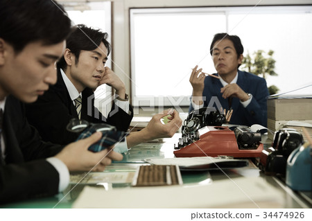 Showa office worker landscape Showa office worker landscape 34474926
