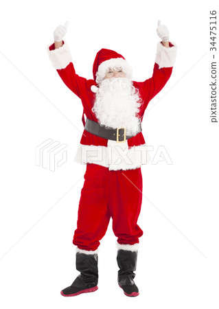 merry Christmas Santa Claus with thumb up 34475116