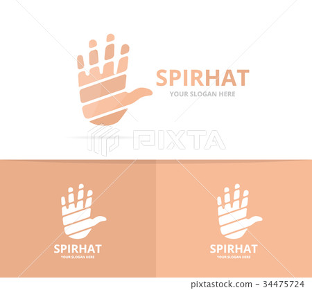 Vector of hand logo combination. Arm symbol or 34475724