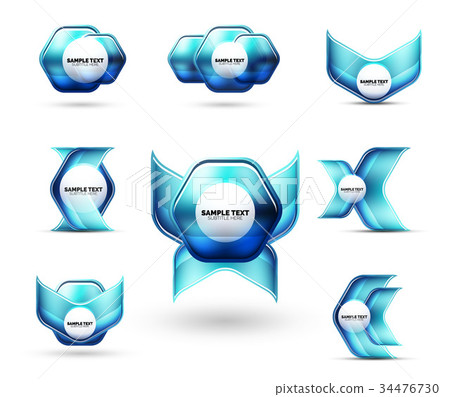 Glass metallic glossy shiny abstract techno shapes Glass metallic glossy shiny abstract techno shapes 34476730
