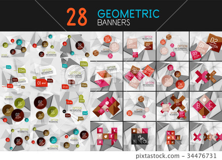 Set of geometric abstract backgrounds 34476731