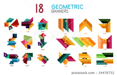 Set of abstract geometric shapes and icons Set of abstract geometric shapes and icons 34476732